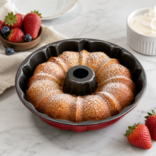 Fluted Tube Cake Pan with Center Chimney, Black, 8 Inch