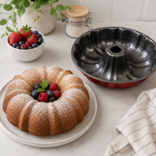 Fluted Tube Cake Pan with Center Chimney, Black, 8 Inch