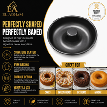 Round Tube Cake Baking Pan, Black, 8.5 Inch