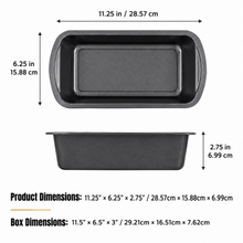 11" Nonstick Rectangular Bread Loaf Pan – Deep Baking Pan for Bread, Banana Bread, Pound Cake & Meatloaf – Black