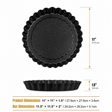 Round Fluted Tart & Pie Baking Pan, Black Speckled, 11 Inch