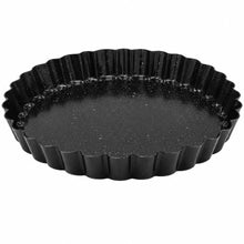 Round Fluted Tart & Pie Baking Pan, Black Speckled, 11 Inch