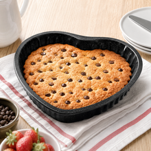 Heart-Shaped Fluted Baking Pan, Black Speckled, 10.75 Inch