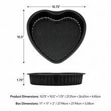 Heart-Shaped Fluted Baking Pan, Black Speckled, 10.75 Inch