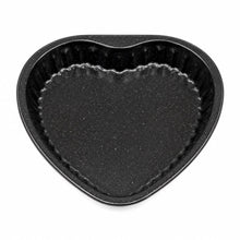 Heart-Shaped Fluted Baking Pan, Black Speckled, 10.75 Inch