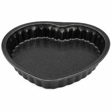 Heart-Shaped Fluted Baking Pan, Black Speckled, 10.75 Inch