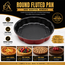Round Fluted Cake & Baking Pan – 8 Inch, Red & Black
