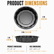 Round Fluted Cake & Baking Pan – 8 Inch, Red & Black