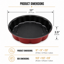 11-Inch Scalloped Round Cake Pan – Red & Black
