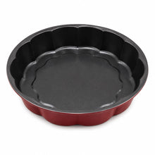 11-Inch Scalloped Round Cake Pan – Red & Black