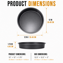 12-Inch Round Cake & Baking Pan – Black, XXL