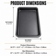 Large Rectangular Baking Pan, Black, 18.75 Inch