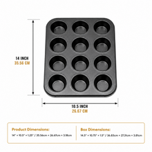 12-Cavity Muffin & Cupcake Pan – Black