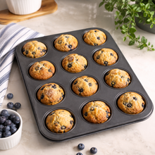 12-Cavity Round Muffin & Cupcake Pan, 14 x 10.5 x 1 in