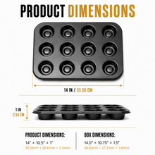 12-Cavity Round Muffin & Cupcake Pan, 14 x 10.5 x 1 in
