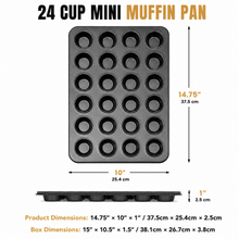 24-Cavity Mini Muffin & Cupcake Baking Pan, Black