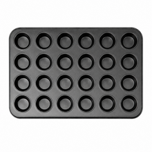 24-Cavity Mini Muffin & Cupcake Baking Pan, Black