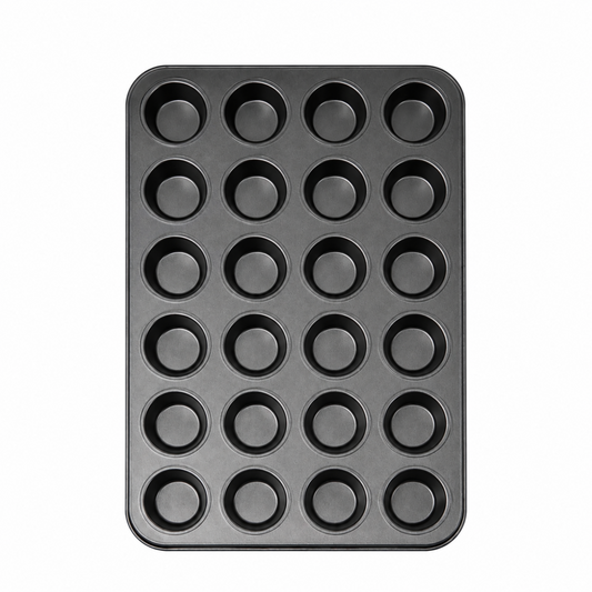24-Cavity Mini Muffin & Cupcake Baking Pan, Black