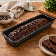 Rectangular Ribbed Loaf & Cake Baking Pan, Black, 12.5 Inch