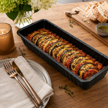 Rectangular Ribbed Loaf & Cake Baking Pan, Black, 12.5 Inch