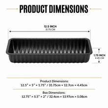 Rectangular Ribbed Loaf & Cake Baking Pan, Black, 12.5 Inch