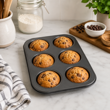6-Cup Muffin & Cupcake Baking Pan, Black