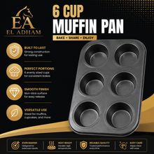 6-Cup Muffin & Cupcake Baking Pan, Black
