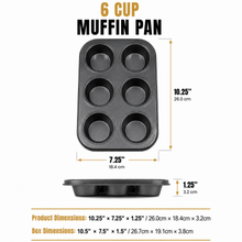 6-Cup Muffin & Cupcake Baking Pan, Black