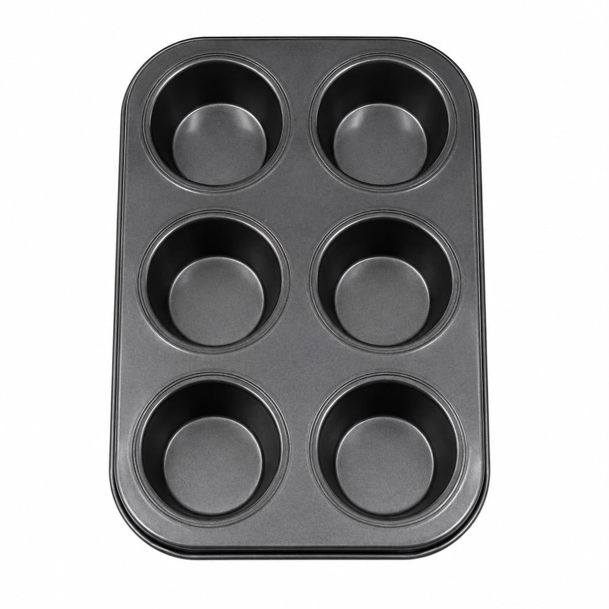 6-Cup Muffin & Cupcake Baking Pan, Black