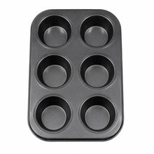 6-Cup Muffin & Cupcake Baking Pan, Black