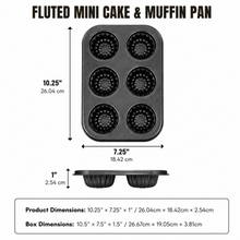 6-Cavity Fluted Mini Cake & Muffin Pan – Black