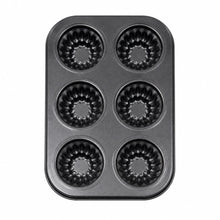 6-Cavity Fluted Mini Cake & Muffin Pan – Black