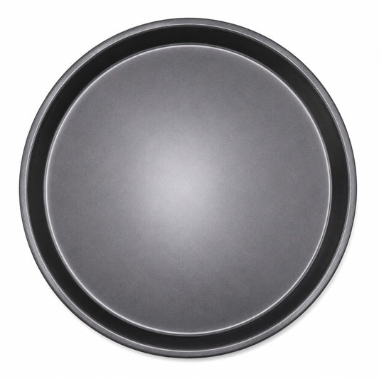 Round Pizza Pan – Shallow Baking Tray for Pizza, Flatbreads & Oven Baking, Black, 9.5 Inch