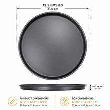 Round Pizza & Baking Pan, Black, 12.5 Inch
