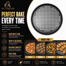 Round Perforated Pizza Baking Pan, Black, 12.5 Inch