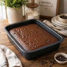 14-Inch Deep Baking Pan – Black Speckled Finish
