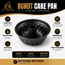 Fluted Bundt Cake Pan with Center Tube, Black, 10 Inch