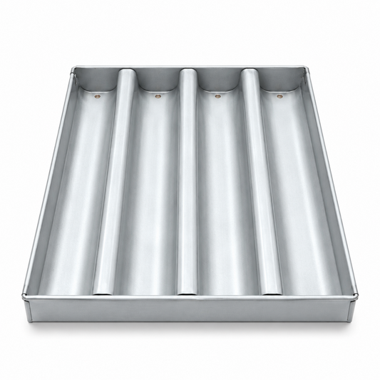 Blue Flame Roti Mold Set - 4 PiecesBlue Flame Roti Mold Set - 4 Pieces, Metal Roti Baking Mold Tray, 10" x 7.75" x 1.5"