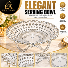 Large Clear Pedestal Serving Bowl with Bubble Design – Raised Fruit, Candy & Dessert Bowl with Stand, 13.75"