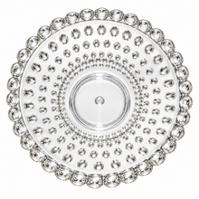 Large Clear Pedestal Serving Bowl with Bubble Design – Raised Fruit, Candy & Dessert Bowl with Stand, 13.75"