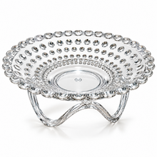 Large Clear Pedestal Serving Bowl with Bubble Design – Raised Fruit, Candy & Dessert Bowl with Stand, 13.75"