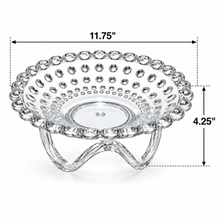 Clear Pedestal Serving Bowl with Bubble Design – Decorative Raised Fruit, Candy & Dessert Bowl, Medium