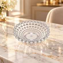 Small Crystal-Inspired Clear Serving Bowl with Bubble Design – Decorative Fruit, Candy & Dessert Bowl, 9.75"