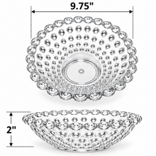 Small Crystal-Inspired Clear Serving Bowl with Bubble Design – Decorative Fruit, Candy & Dessert Bowl, 9.75"