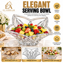 Large Clear Flower-Shaped Decorative Serving Bowl – Elegant Petal Design, 8.25"