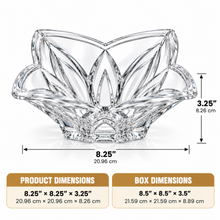 Large Clear Flower-Shaped Decorative Serving Bowl – Elegant Petal Design, 8.25"