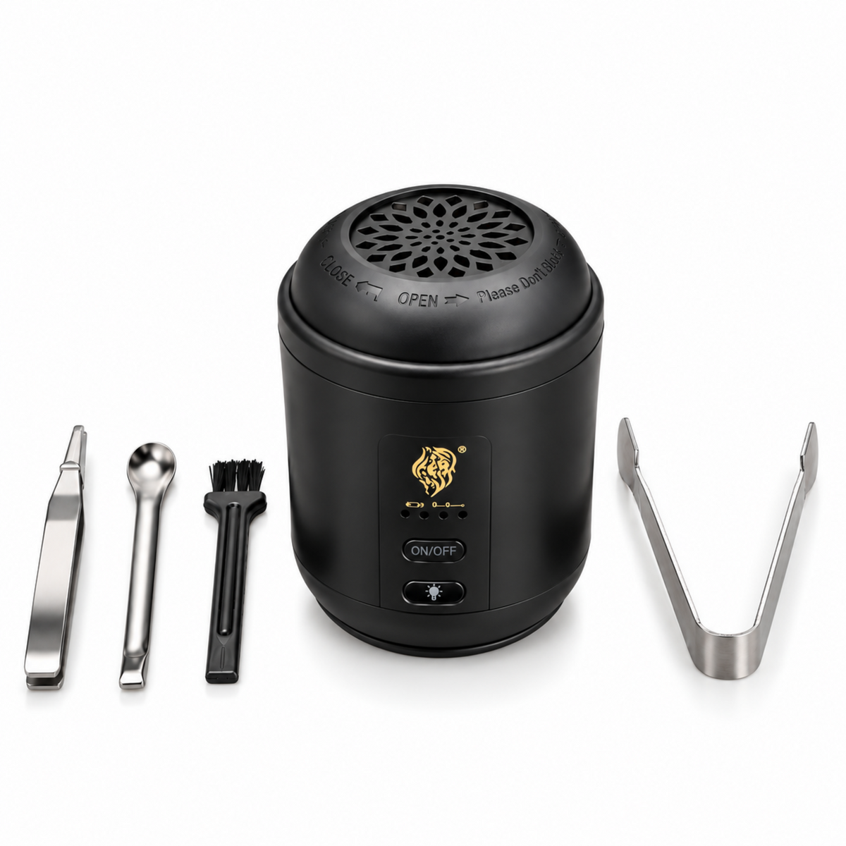 Compact Electric Bakhoor Burner Set with 4 Accessories – Black Incense Burner for Bakhoor & Home Fragrance