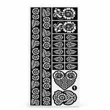 12-Piece Henna Tattoo Stencil Kit – 4 Floral Body Art Designs, 3 of Each, Temporary Tattoo Stencils