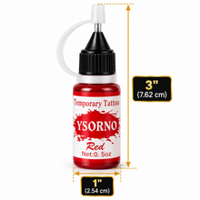 12-Pack Temporary Tattoo Ink Set – Red, Brown & Black, 0.5 oz Bottles, 4 of Each Color
