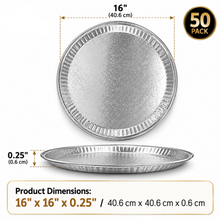 50-Pack 16-Inch Round Aluminum Serving Trays – Disposable Silver Party & Catering Platters